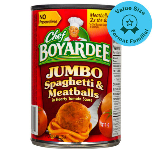 Chef Boyardee Spaghetti Pasta With Meatballs Jumbo 411 g