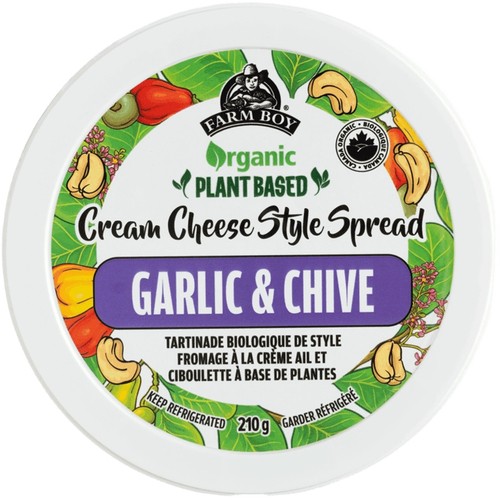 Farm Boy Plant Based Cream Cheese Style Spread Garlic & Chive 210 g