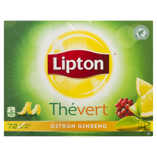 Lipton Green Tea With Lemon & Ginseng 72 EA