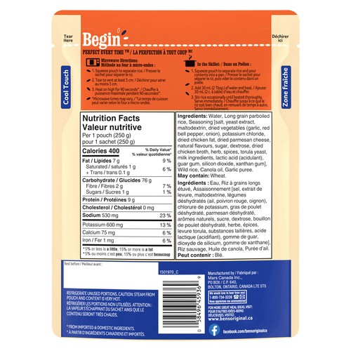 Ben's Original Bistro Express Rice Garlic Long Grain & Wild 250 g