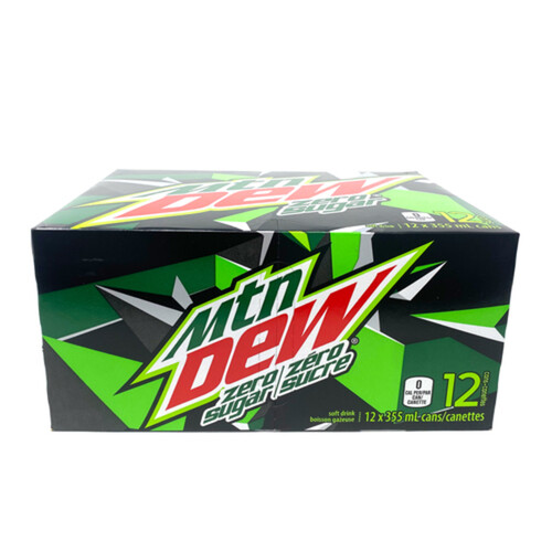 Mountain Dew Soft Drink Zero Sugar 12 x 355 ml (cans)