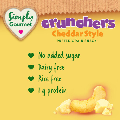 Simply Gourmet Crunchers Baby Snack Cheddar Style 32 g