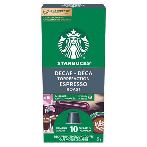 Starbucks Nespresso Coffee Pods Decaf Espresso Roast 10 Capsules 57 g