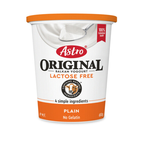 Astro Original Yogurt Lactose Free Plain Balkan 6% 650 g