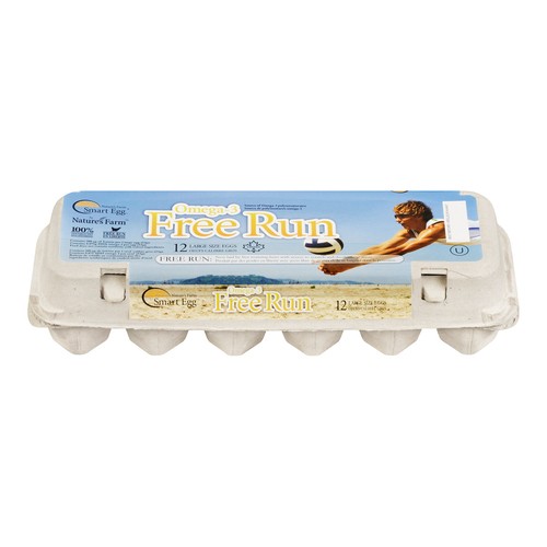 Nature's Farm Smart Eggs Omega 3 Eggs Free Run Large 12 Count