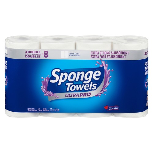 Sponge Towels Paper Towel Ultra Pro 2-Ply 4 Double Rolls x 98 Sheets