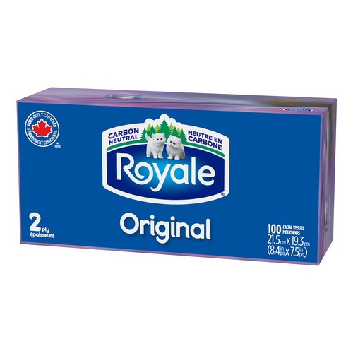 Royale Original Facial Tissue 1 Flat Box x 100 Sheets