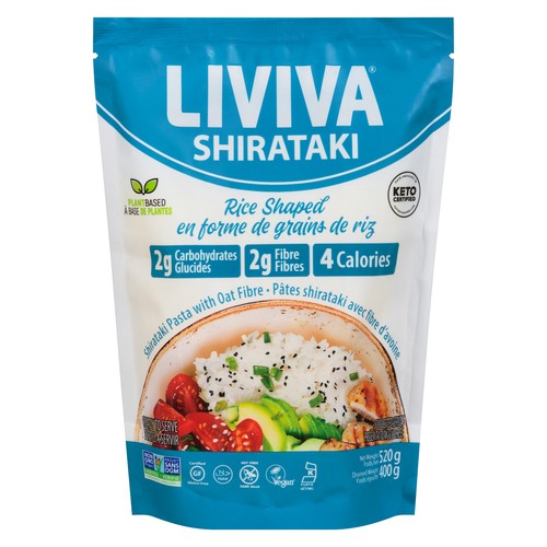 Liviva Shirataki Pasta with Oat Fibre Rice Shaped 520 g