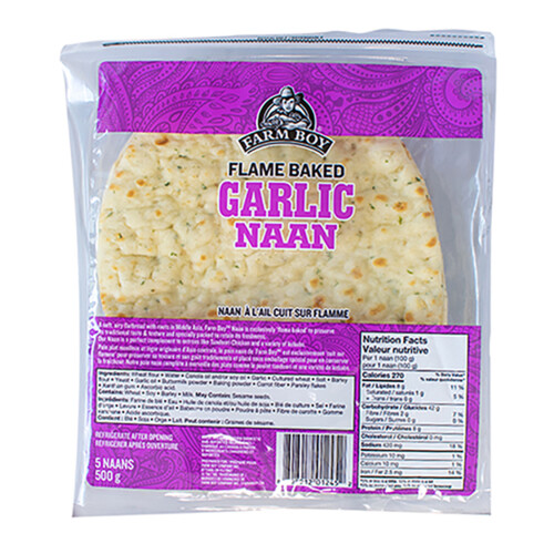 Farm Boy Naan Flame Baked Garlic 500 g