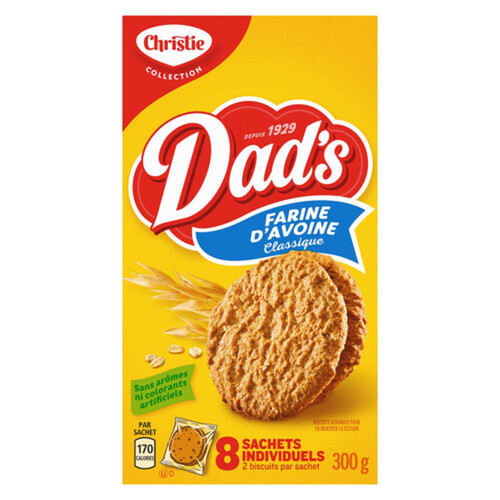 Dads Original Oatmeal Cookies School Snacks 8 Individually Wrapped Packs 300 g