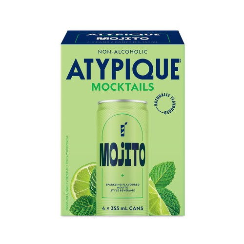 Atypique Non-Alcoholic Mocktail Mojito 4 x 355 ml (cans)