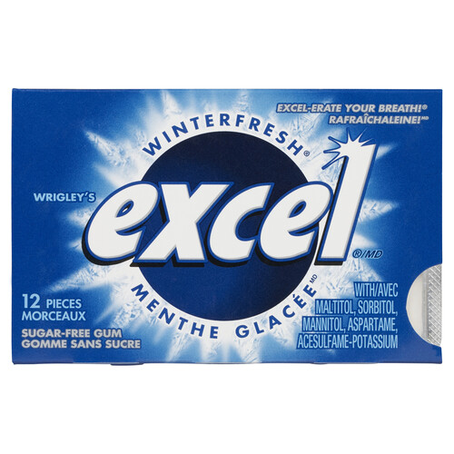 Excel Sugar Free Chewing Gum Winterfresh 12 Pieces