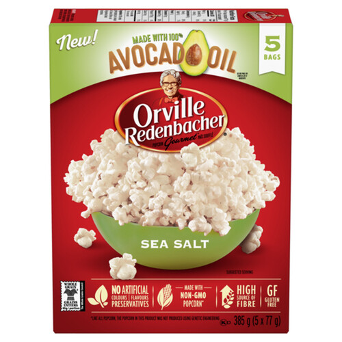 Orville Redenbacher Gluten - Free Sea Salt Popcorn Avocado Oil 5 x 77  g