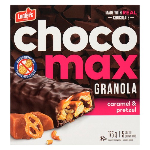 Leclerc Chocomax Nut free Granola Bars Caramel Pretzel 5 x 175 g