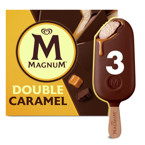 Magnum Ice Cream Bar Double Caramel Vanilla 3 x 90 ml