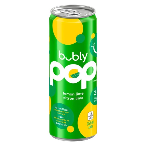 Bubly Pop Sparkling Water Lemon Lime 355 ml (Can)