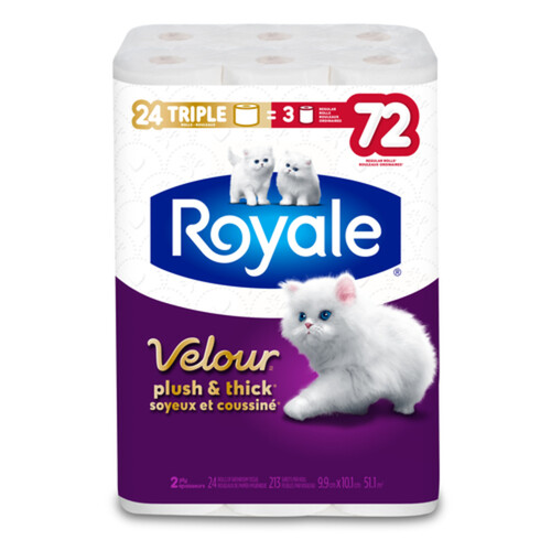Royale Bathroom Tissue Velour 2-Ply 24 Rolls x 213 Sheets