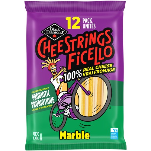 Black Diamond Cheestrings Probiotic Marble 12 Pack 252 g 