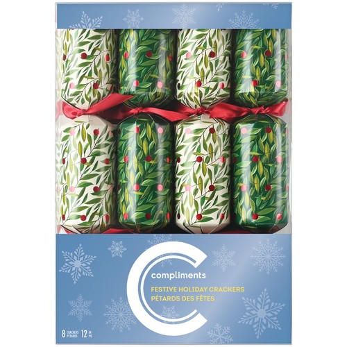 Compliments Christmas Crackers 12-Inch 8 Pack 