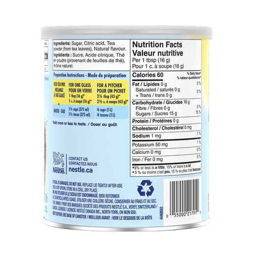 Nestea Less Sugar Drink Mix Ice Tea Lemon 650 g