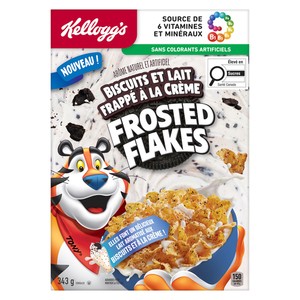 Kellogg's Frosted Flakes Céréales aux biscuits et à la crème 343 g