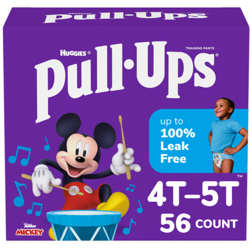 Huggies Pull-Ups Training Pants For Boys Learning Designs Size 4T-5T 56 Count