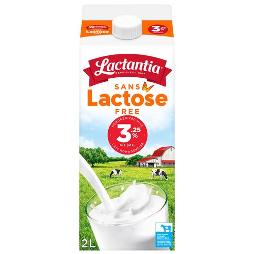 Lactantia Lactose Free 3.25% Whole Milk 2 L