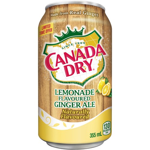 Canada Dry Lemonade Flavoured Ginger Ale Can 355 ml