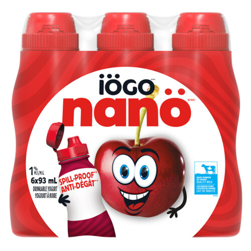 iÖGO Nanö 1% Drinkable Yogurt Cherry 6 x 93 ml