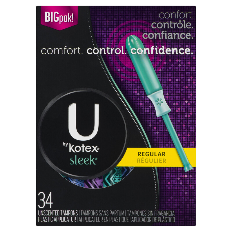 U By Kotex Sleek Tampons Regular Absorbency 34 count Voilà Online