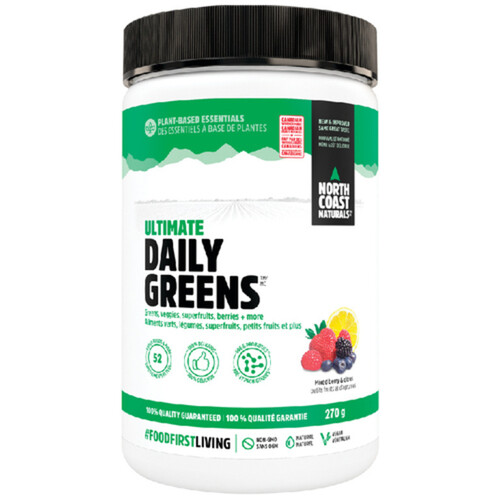 North Coast Naturals Vegan Ultimate Daily Greens Mixed Berry & Citrus 270 g