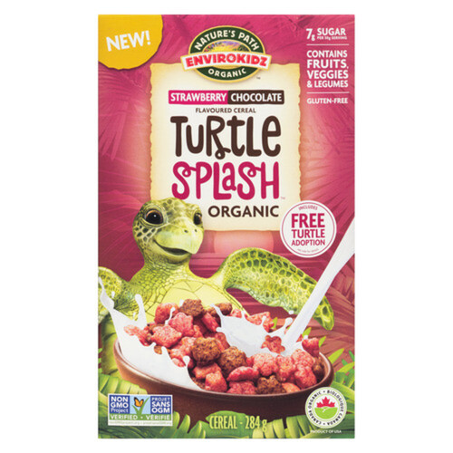 Nature's Path Organic Cereal Turtle Splash Strawberry Chocolate 284 g