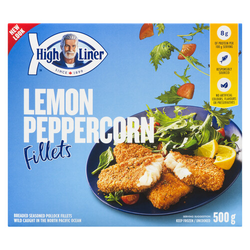 High Liner Frozen Breaded Seasoned Pollock Fillets Lemon Peppercorn 500 g