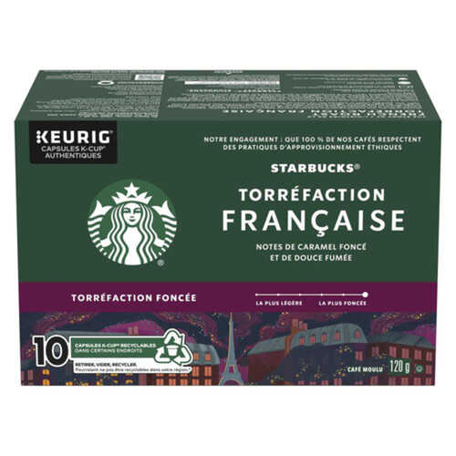 Starbucks Coffee Pods Ground Coffee French Roast 10 K-Cups 120 g 