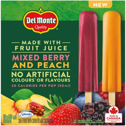 Del Monte Ice Cream Bars Berry And Peach 10 x 50 ml