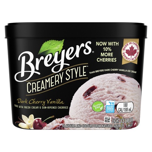 Breyers Gluten-Free Creamery Style Light Ice Cream Dark Cherry  1.66 L