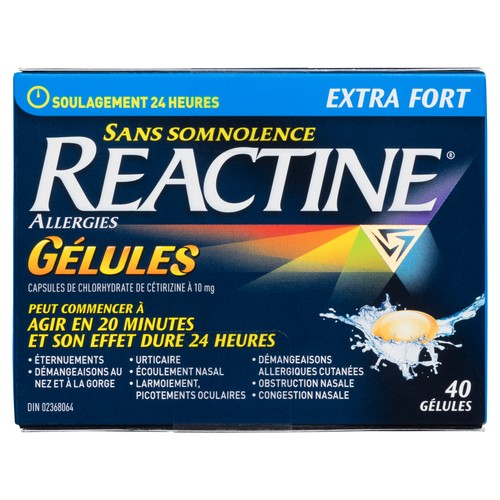 Reactine Extra Strength Allergy Relief Liquid Gels 40 Capsules