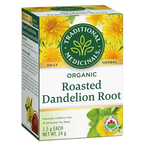 Traditional Medicinals Organic Herbal Tea Roasted Dandelion Root 16 Tea Bags