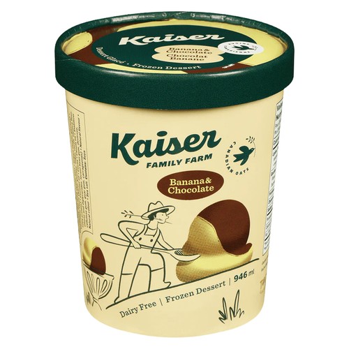 Kaiser Dairy Free Frozen Oat Based Dessert Banana & Chocolate 946 ml