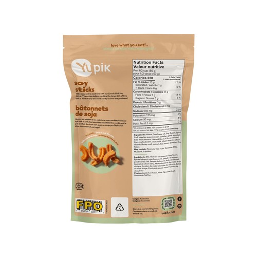 Yupik Snack Soy Sticks Lime & Chili 142 g