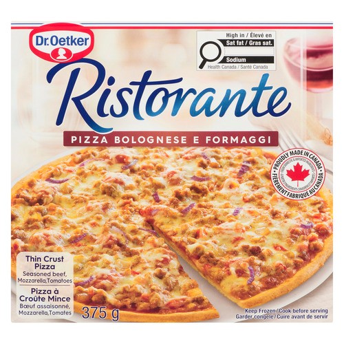 Dr. Oetker Ristorante Frozen Thin Crust Pizza Seasoned Beef Mozzarella & Tomatoes 375 g