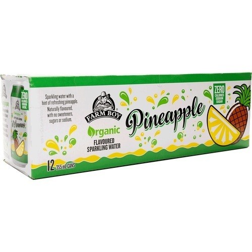 Farm Boy Organic Sparkling Water Pineapple 12 x 355 ml (cans)