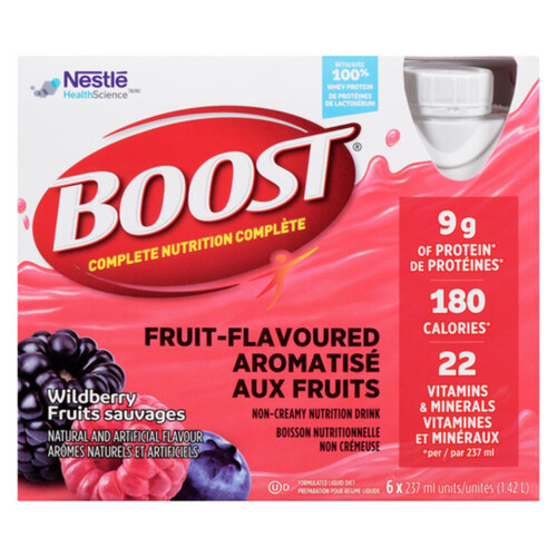 Nestle Boost Nutrition Fruit Drink Wildberry 6 x 237 ml