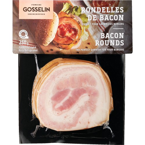 Gosselin Smokehouses Smoked Rounds Bacon 250 g