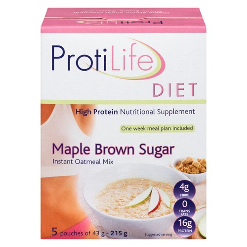 ProtiLife Maple Brown Sugar Instant Oatmeal Mix 215 G