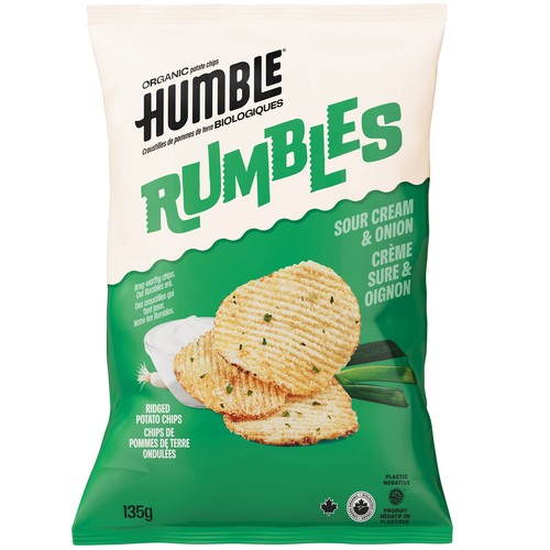 Humble Rumbles Ripple Organic Potato Chips Sour Cream & Onion 135 g