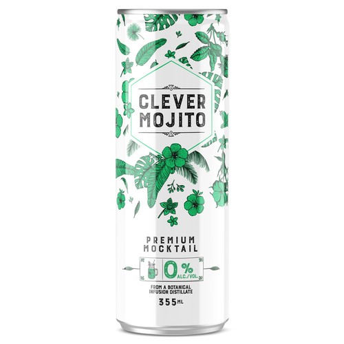 Clever Mocktail Non-Alcoholic Beverage Mojito 355 ml (can)