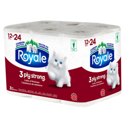 Royale Toilet Paper Strong 3-Ply 12 Rolls x 165 Sheets