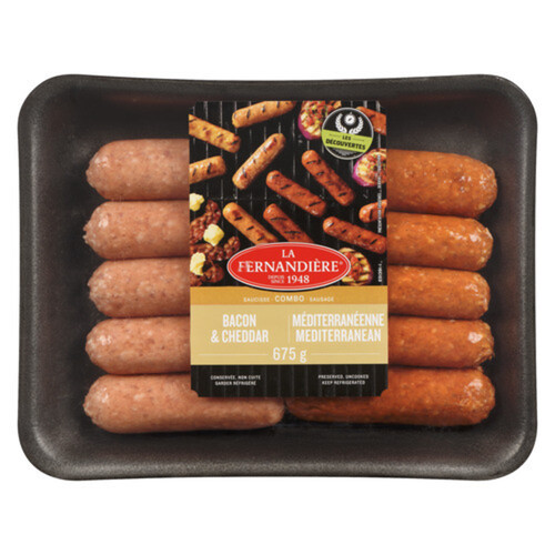 La Fernandière Inc Sausages Combo Mediterranean Bacon & Cheddar 675 g