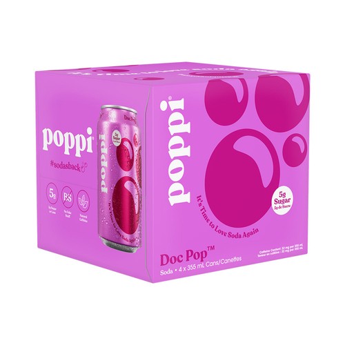 Poppi Soda Doc Pop 4 x 355 ml (cans)